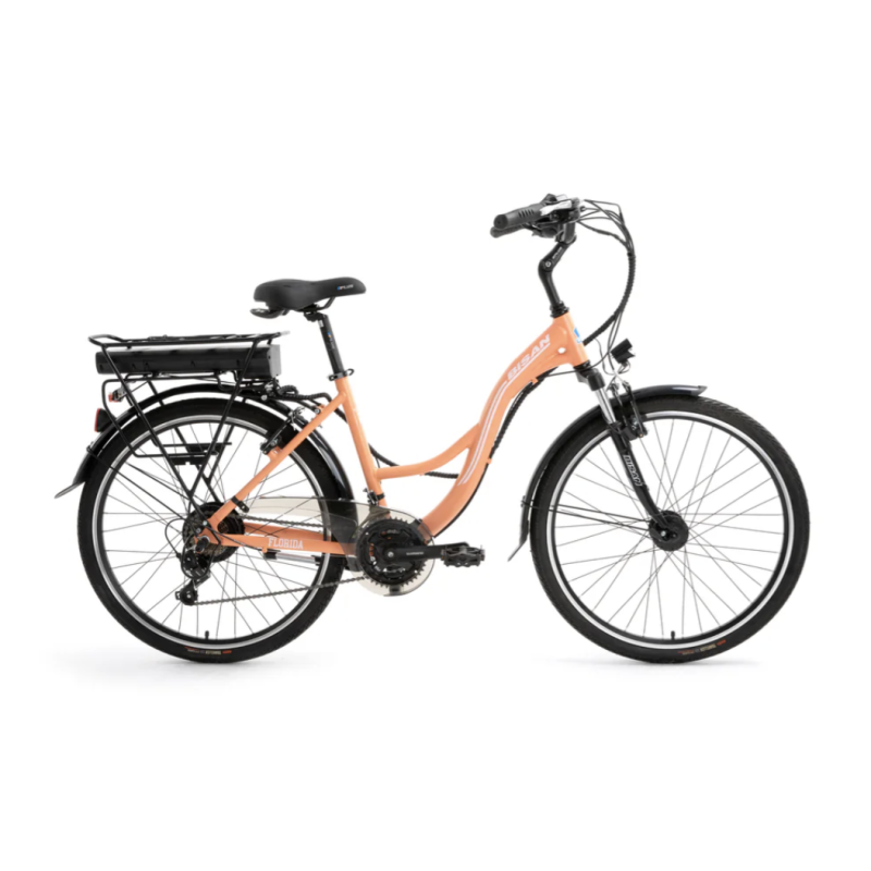 Bisan Florida 26" Elektrikli Şehir Bisikleti Mercan Rengi